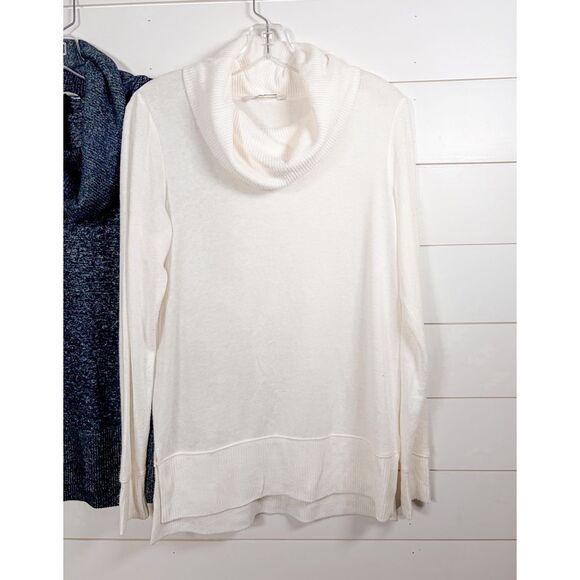 NWOT Nine West Cowl Neck Pullover Sweater White Gray Small Set of 2 - Picture 2 of 11